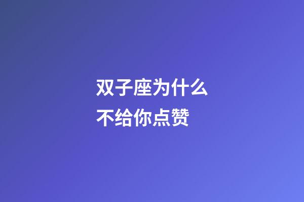 双子座为什么不给你点赞-第1张-星座运势-玄机派