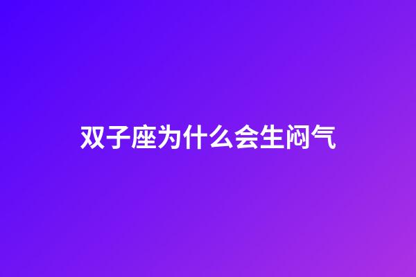 双子座为什么会生闷气-第1张-星座运势-玄机派