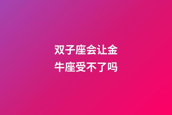 双子座会让金牛座受不了吗-第1张-星座运势-玄机派