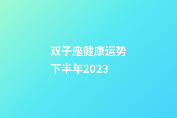 双子座健康运势下半年2023-第1张-星座运势-玄机派