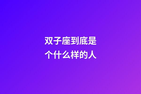 双子座到底是个什么样的人-第1张-星座运势-玄机派