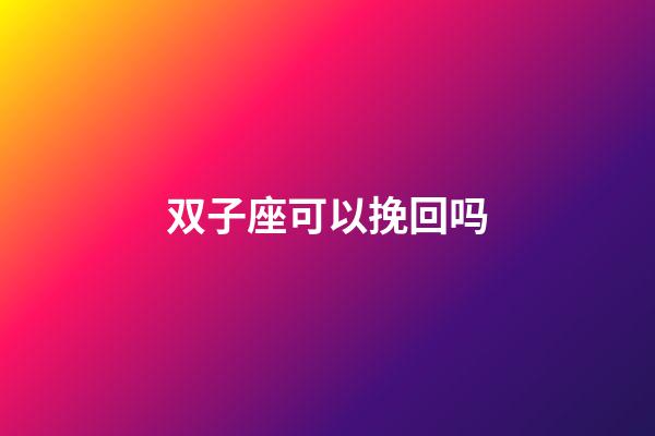 双子座可以挽回吗-第1张-星座运势-玄机派