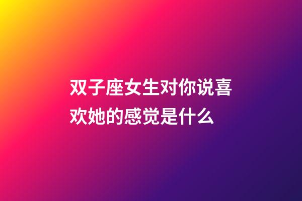 双子座女生对你说喜欢她的感觉是什么-第1张-星座运势-玄机派