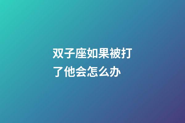 双子座如果被打了他会怎么办-第1张-星座运势-玄机派