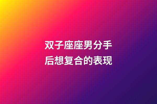 双子座座男分手后想复合的表现-第1张-星座运势-玄机派