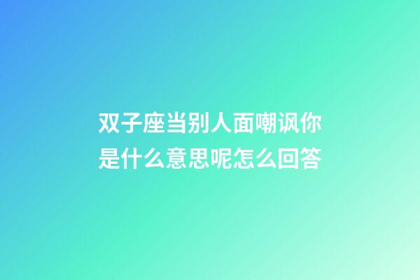 双子座当别人面嘲讽你是什么意思呢怎么回答-第1张-星座运势-玄机派