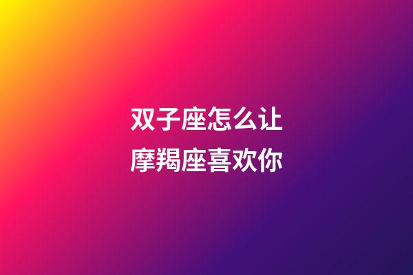 双子座怎么让摩羯座喜欢你-第1张-星座运势-玄机派