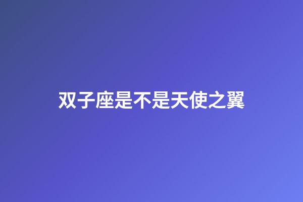 双子座是不是天使之翼-第1张-星座运势-玄机派