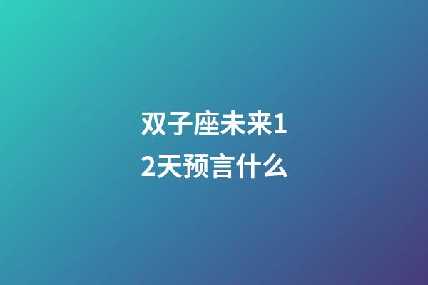 双子座未来12天预言什么-第1张-星座运势-玄机派