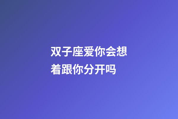 双子座爱你会想着跟你分开吗-第1张-星座运势-玄机派