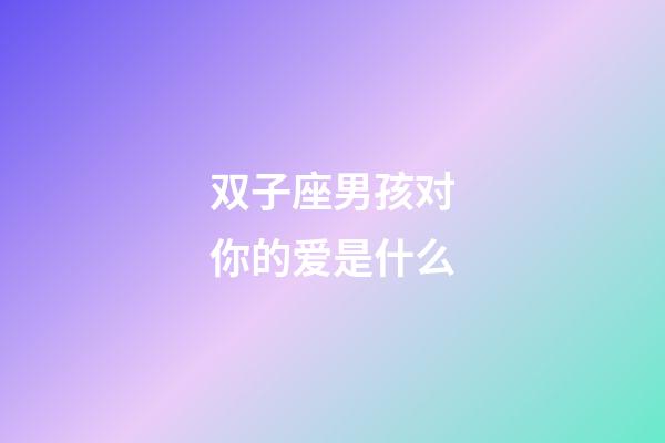 双子座男孩对你的爱是什么-第1张-星座运势-玄机派