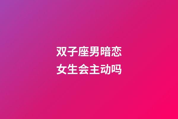 双子座男暗恋女生会主动吗-第1张-星座运势-玄机派