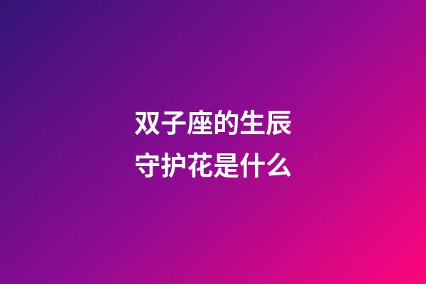 双子座的生辰守护花是什么-第1张-星座运势-玄机派