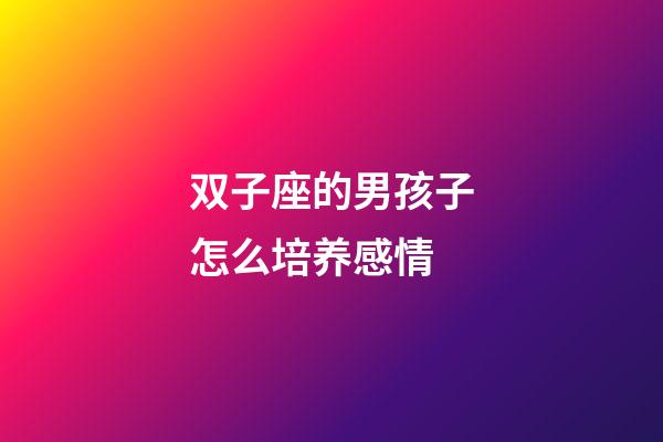 双子座的男孩子怎么培养感情-第1张-星座运势-玄机派