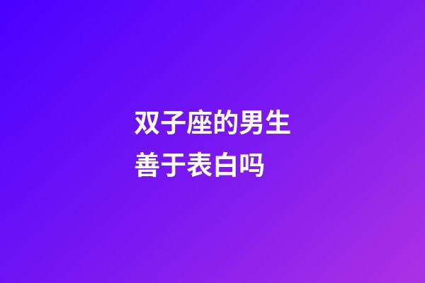 双子座的男生善于表白吗-第1张-星座运势-玄机派