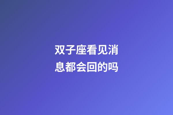 双子座看见消息都会回的吗-第1张-星座运势-玄机派