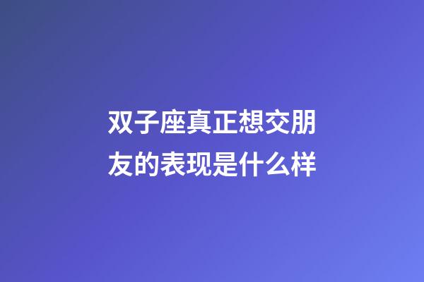 双子座真正想交朋友的表现是什么样-第1张-星座运势-玄机派