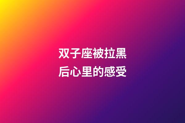 双子座被拉黑后心里的感受-第1张-星座运势-玄机派