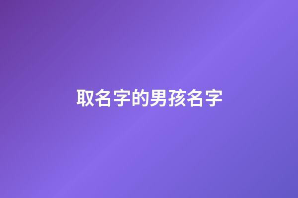 取名字的男孩名字(取名字男孩名字霸气)-第1张-男孩起名-玄机派