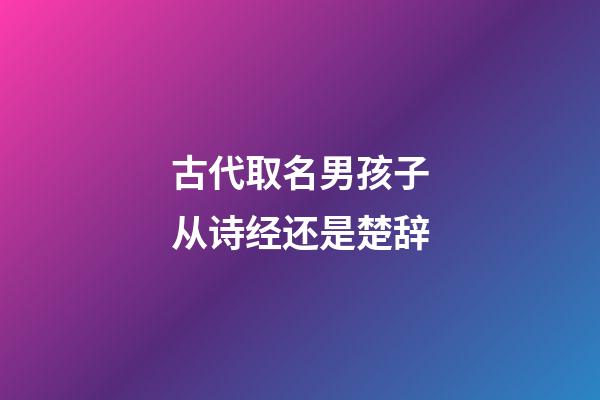 古代取名男孩子从诗经还是楚辞(男孩名字参考诗经还是楚辞)-第1张-男孩起名-玄机派