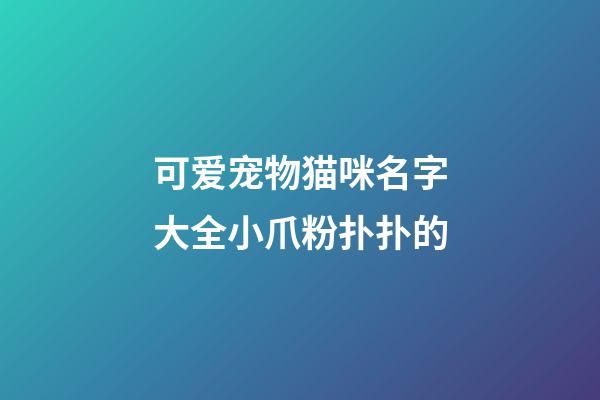 可爱宠物猫咪名字大全小爪粉扑扑的