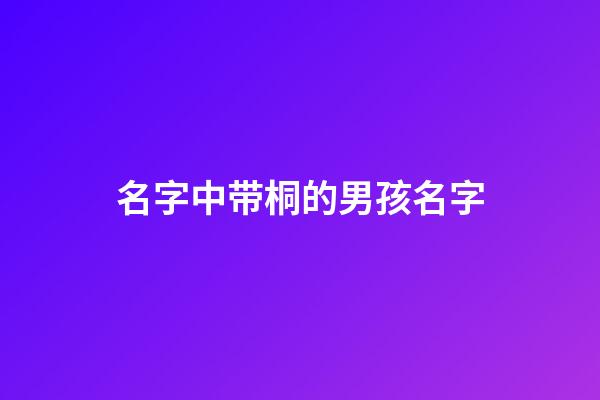 名字中带桐的男孩名字(取名带桐男孩名字)-第1张-男孩起名-玄机派