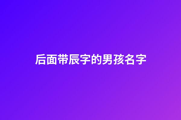 后面带辰字的男孩名字(名字后面带辰的男孩名字)-第1张-男孩起名-玄机派