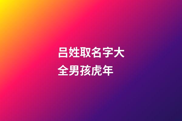 吕姓取名字大全男孩虎年(吕姓男孩取名最佳排行榜2023)-第1张-男孩起名-玄机派