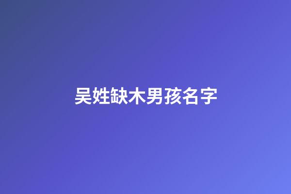 吴姓缺木男孩名字(吴姓缺木男孩名字有哪些)-第1张-男孩起名-玄机派