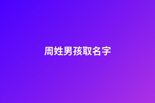 周姓男孩取名字(周姓男孩取名字两个字)-第1张-男孩起名-玄机派