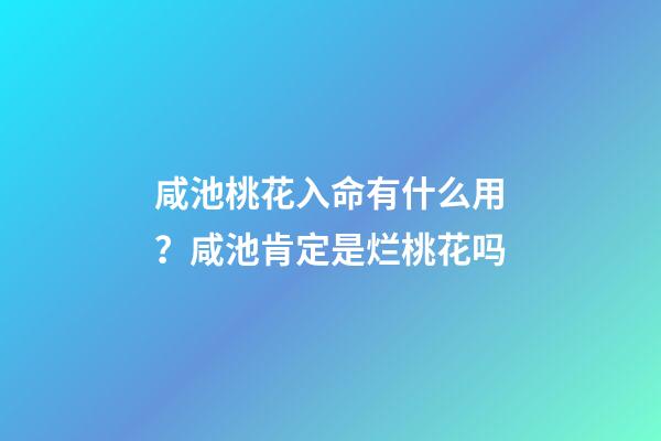 咸池桃花入命有什么用？咸池肯定是烂桃花吗