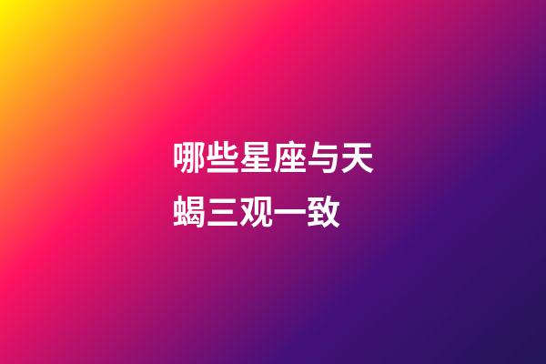 哪些星座与天蝎三观一致-第1张-星座运势-玄机派