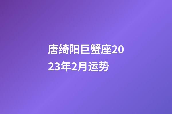 唐绮阳巨蟹座2023年2月运势-第1张-星座运势-玄机派