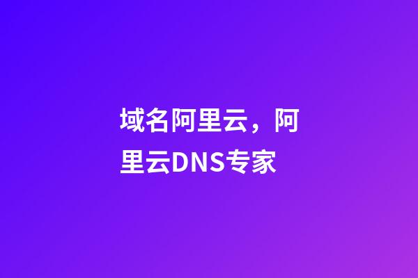 域名阿里云，阿里云DNS专家