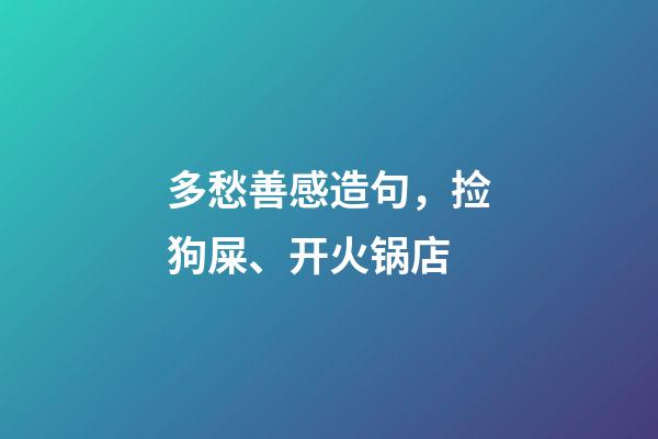 多愁善感造句，捡狗屎、开火锅店-第1张-观点-玄机派