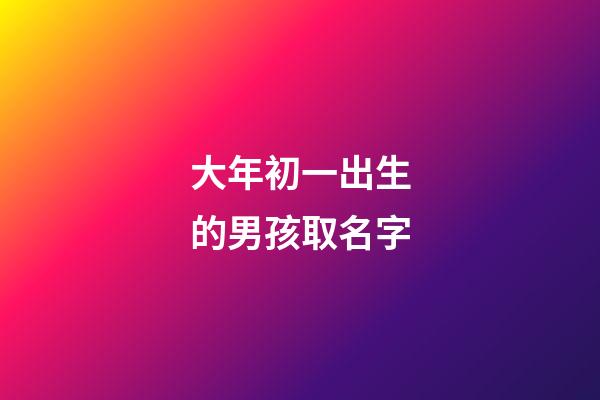 大年初一出生的男孩取名字(大年初一出生的男孩取名字大全)