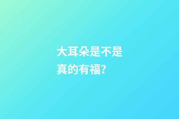 大耳朵是不是真的有福？