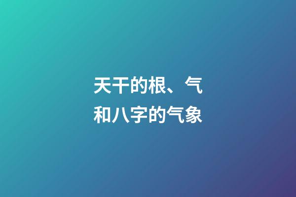 天干的根、气和八字的气象