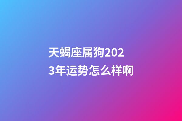 天蝎座属狗2023年运势怎么样啊-第1张-星座运势-玄机派