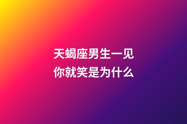 天蝎座男生一见你就笑是为什么-第1张-星座运势-玄机派