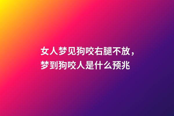 女人梦见狗咬右腿不放，梦到狗咬人是什么预兆-第1张-观点-玄机派