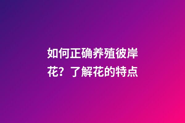 如何正确养殖彼岸花？了解花的特点