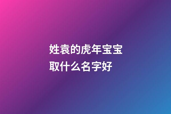 姓袁的虎年宝宝取什么名字好(姓袁的虎年宝宝取什么名字好听)-第1张-宝宝起名-玄机派