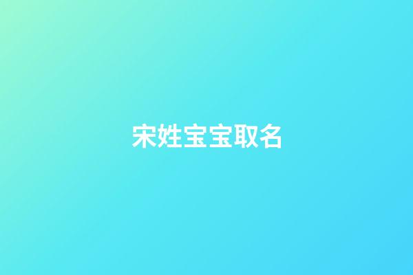 宋姓宝宝取名(宋姓宝宝取名大全)-第1张-宝宝起名-玄机派