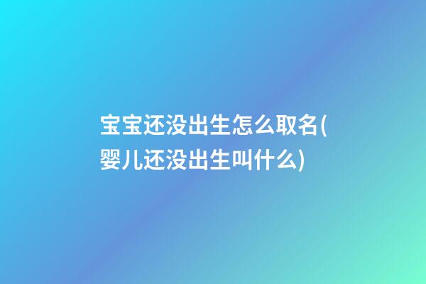 宝宝还没出生怎么取名(婴儿还没出生叫什么)