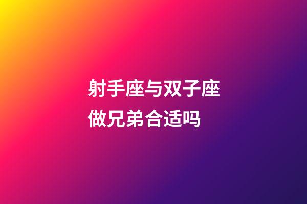 射手座与双子座做兄弟合适吗-第1张-星座运势-玄机派