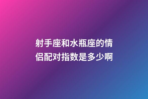 射手座和水瓶座的情侣配对指数是多少啊-第1张-星座运势-玄机派