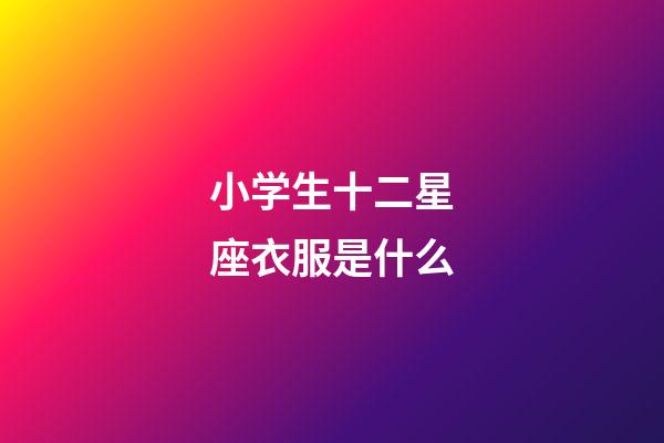 小学生十二星座衣服是什么