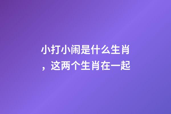 小打小闹是什么生肖，这两个生肖在一起-第1张-观点-玄机派