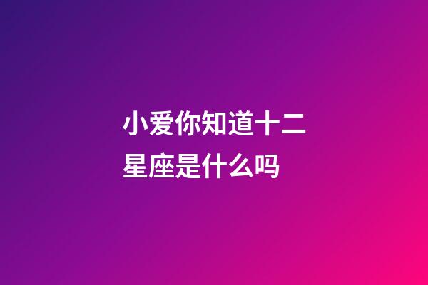 小爱你知道十二星座是什么吗-第1张-星座运势-玄机派